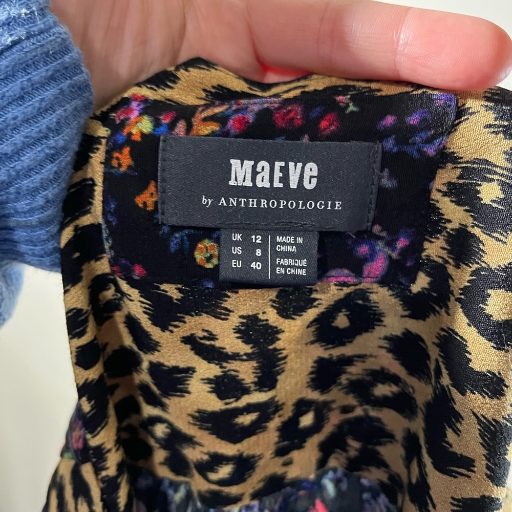 Anthropologie Maeve Morgan floral and leopard midi dress - Picture 7 of 10